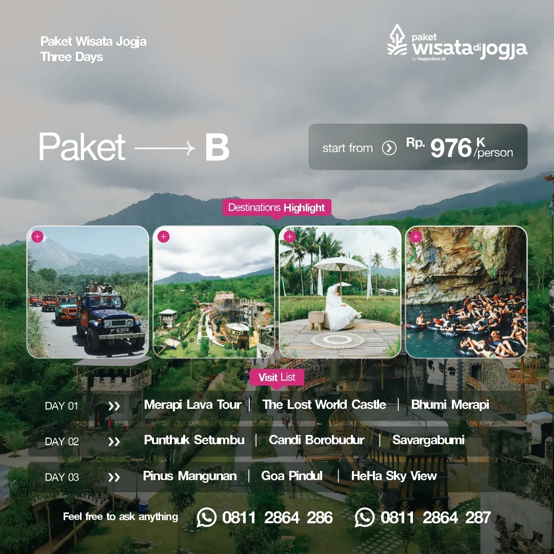 Paket Wisata Jogja 3 Hari 2 Malam